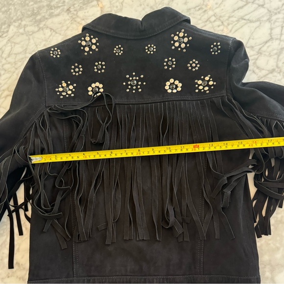 ZADIG & VOLTAIRE BLACK FRINGE SUEDE JACKET - Picture 8 of 10
